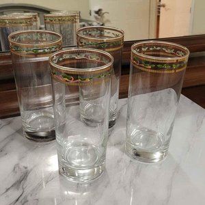 Vintage Royal Heritage Christmas Collection 4 hi-ball glasses 17 oz.- Ne…